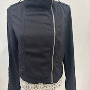 Express Black "Moto" Jacket with Asymmetrical Zipper, Size Small
